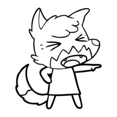 angry cartoon fox