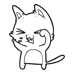 cartoon cat hissing