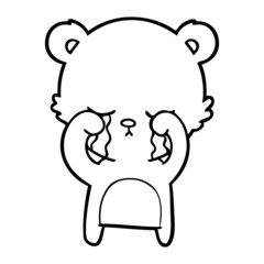 crying cartoon bear