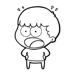 Obraz premium cartoon shocked man