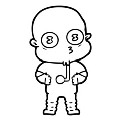 cartoon weird bald spaceman