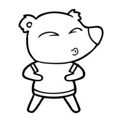 cartoon whistling bear