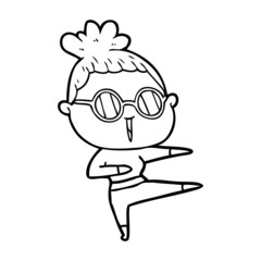 cartoon woman wearing spectacles