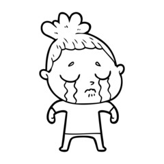 Obraz premium cartoon crying woman