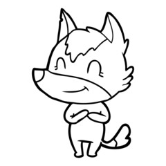 friendly cartoon wolf