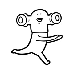 friendly cartoon alien running