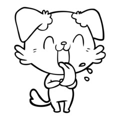 cartoon panting dog