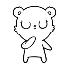 peaceful cartoon polar bear