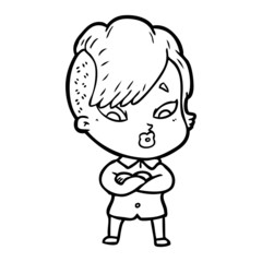 cartoon surprised girl