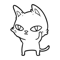 cartoon cat with bright eyes