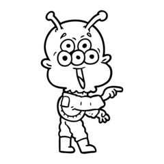 happy cartoon alien