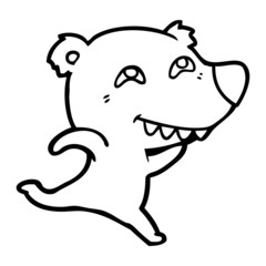 cartoon polar bear showing teeth