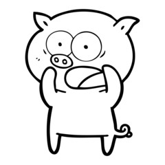 cartoon pig shouting