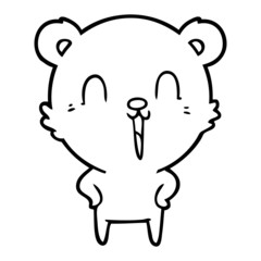 happy laughing cartoon bear