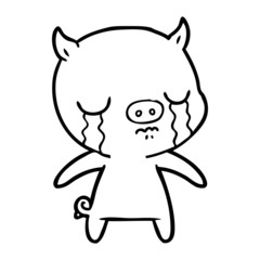 cartoon pig crying