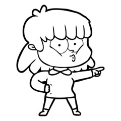 cartoon whistling girl