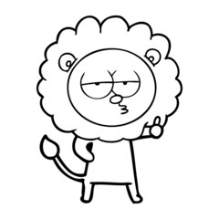 cartoon bored lion