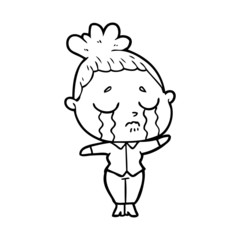cartoon crying woman