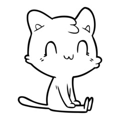 cartoon happy cat