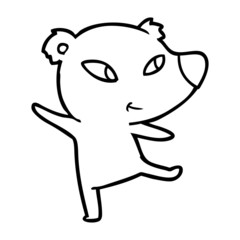 cute cartoon bear dancing