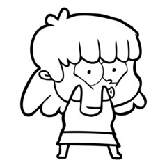 cartoon whistling girl