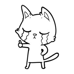 crying cartoon cat