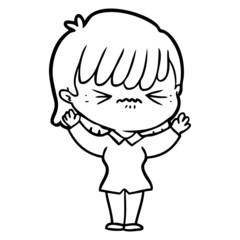 annoyed cartoon girl