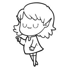 Fototapeta premium happy cartoon elf girl