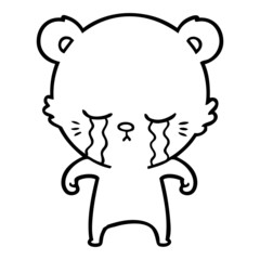 crying cartoon bear
