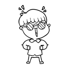cartoon boy wearing spectacles