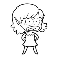 cartoon shocked elf girl