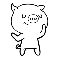 happy cartoon pig