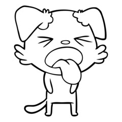 cartoon disgusted dog