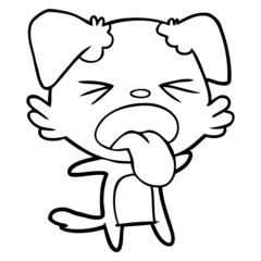 Obraz premium cartoon disgusted dog