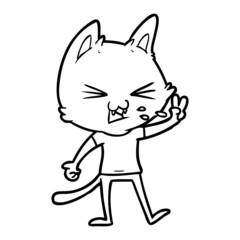 cartoon cat hissing