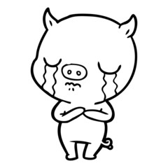 cartoon pig crying