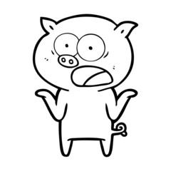 cartoon pig shouting