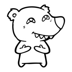 cartoon polar bear showing teeth