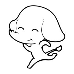 cute cartoon elephant running