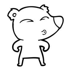 cartoon whistling bear
