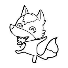 cartoon hungry wolf