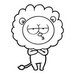 cartoon tired lion