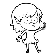 cartoon shocked elf girl