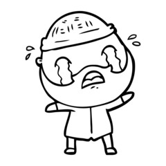 cartoon bearded man crying