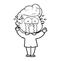 Fototapeta premium cartoon crying man