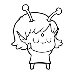 cartoon alien girl