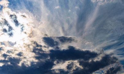 background, panorama of the sky with dramatic clouds
