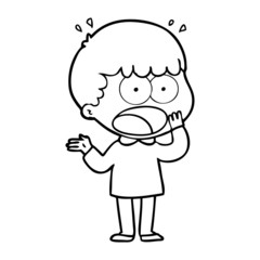 cartoon shocked man gasping