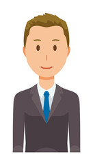 A young businessman is facing front