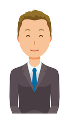 A young businessman is smiling